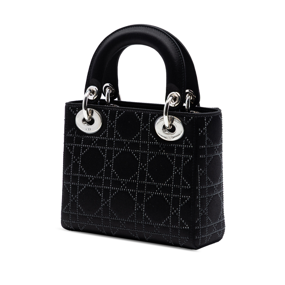 Pre-Loved Dior Mini Satin Cannage Crystal Embellished Lady Dior - Picture 2 of 7